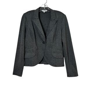 Cabi 616 Ponte Jet Set One Button Blazer Charcoal Gray Womens Size 6